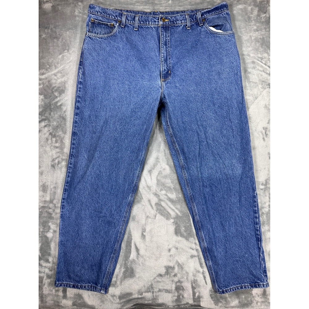 Carhartt Relaxed Fit Tapered Leg Jeans Mens 46x32 Blue Denim Workwear Pants